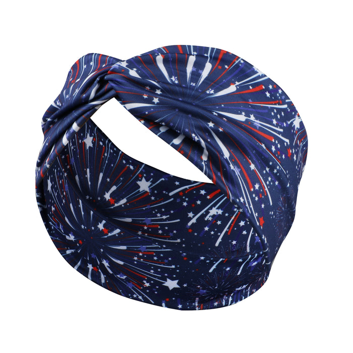 Wholesale Elastic Milk Silk Wide-brimmed American Independence Day Headband JDC-HD-FanEn001