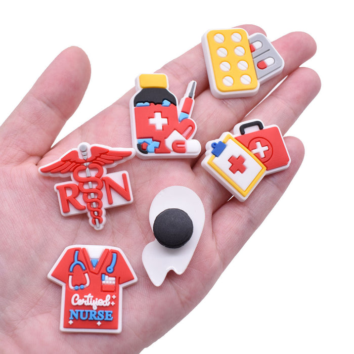 Wholesale 100pcs PVC Cartoon Medical Health DIY Shoe Buckle JDC-SC-RYY017