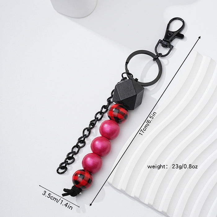 Wholesale Wood Bead Bead Keychain JDC-KC-HuiWen006