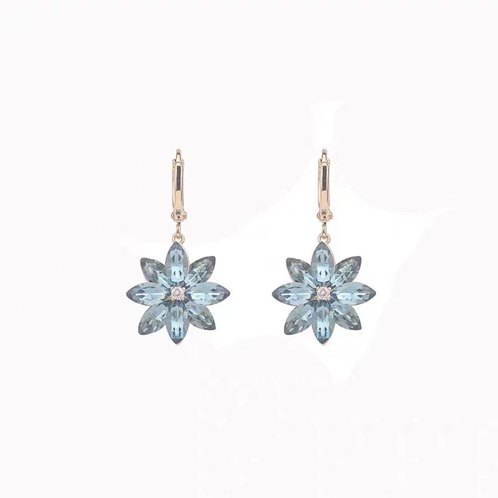 Wholesale  flower earrings Women's  crystal flower earrings earrings zircon petal earrings