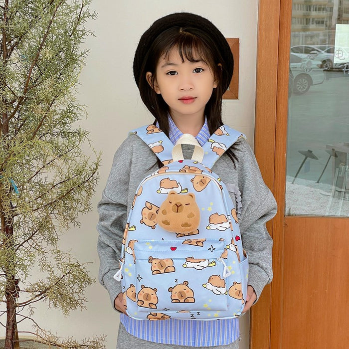 Wholesale Capibara Backpack Cartoon Children's Backpack Kindergarten Large Capacity Schoolbag