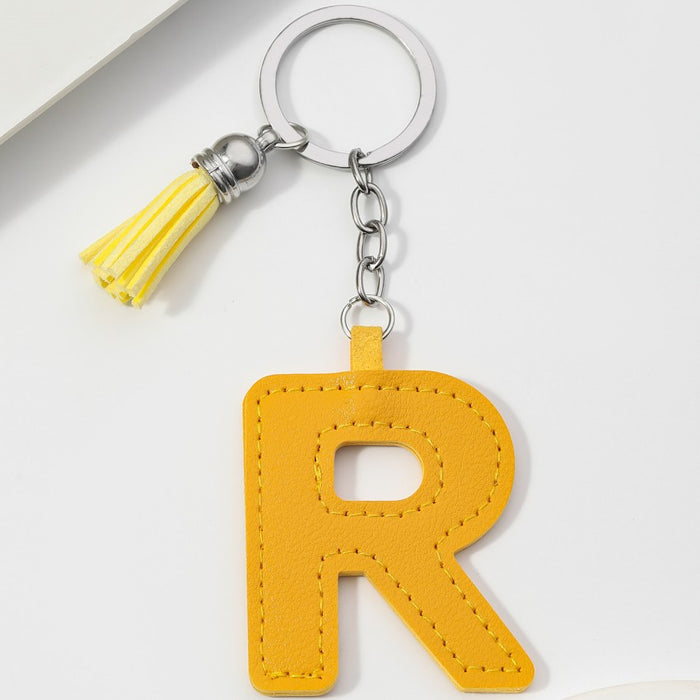 Wholesale PU Leather 26 English Letters Keychain JDC-KC-RongRui063