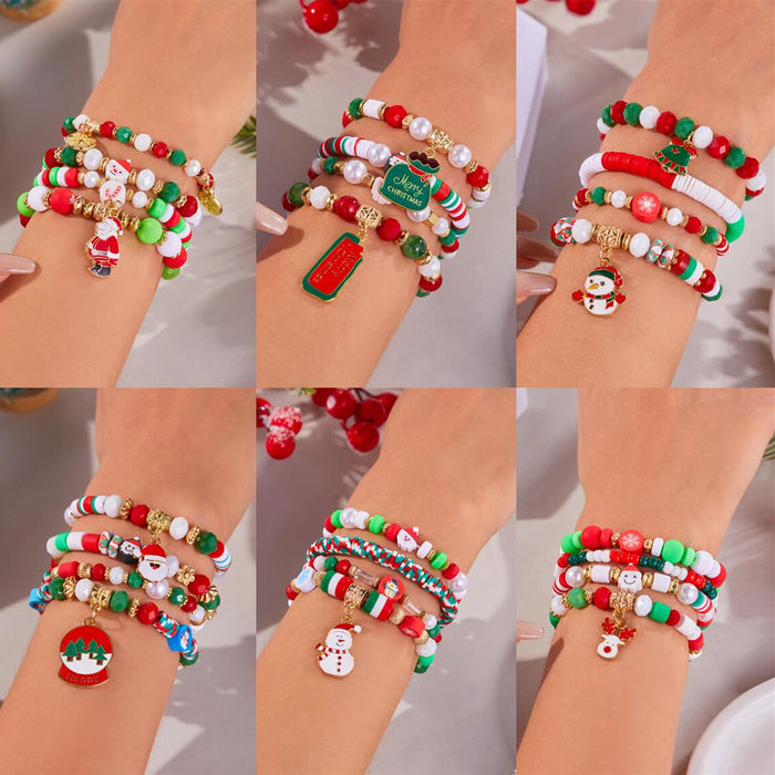 Wholesale Combination Bracelet Creative Colorful Acrylic Beaded Bracelet  suit