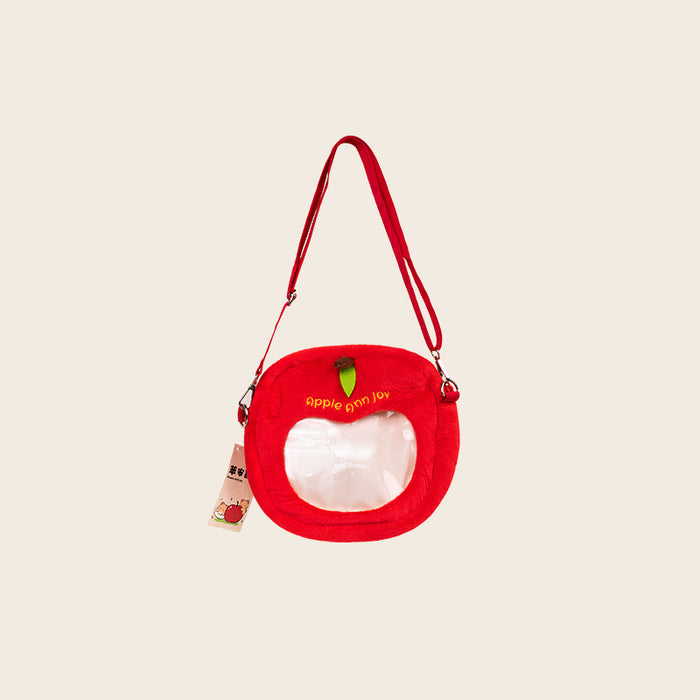 Wholesale Half Apple Plush Pendant Couple Keychain