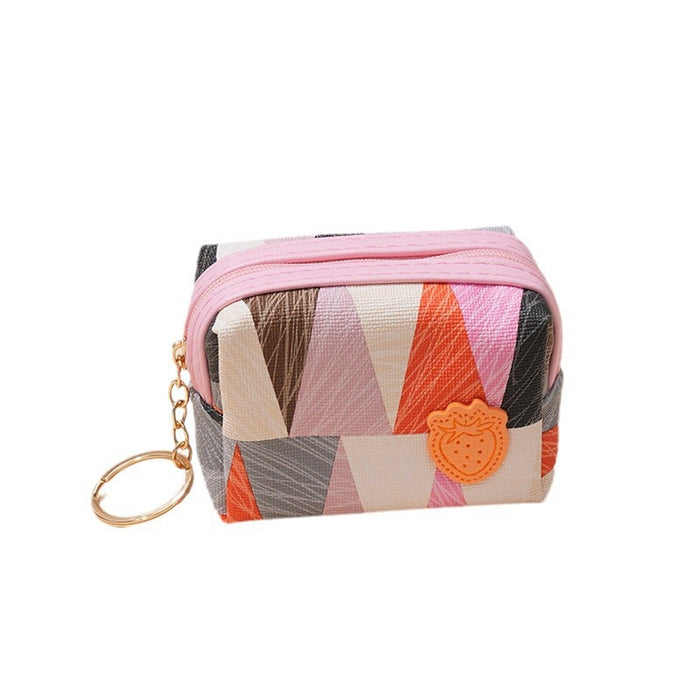 Wholesale PU Mini Simple Zipper Contrast Color Coin Purse JDC-WT-YuanYi001