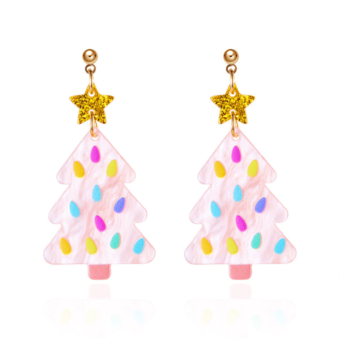 Wholesale Christmas series earrings fashionable and versatile Christmas love elk acrylic earrings