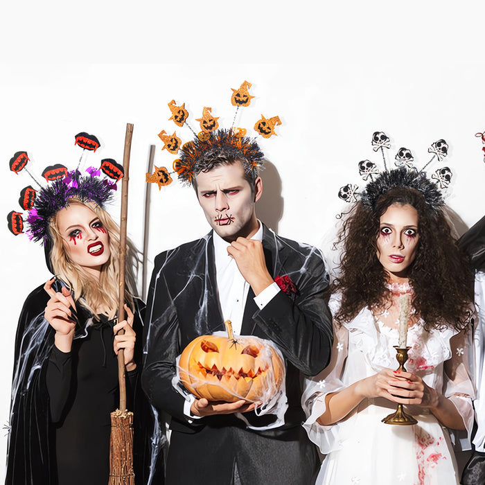 Wholesale  Headband Pumpkin  Top Headband  Party Decoration Funny Radiation Colorful Strip Headdress