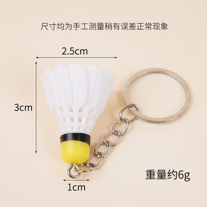 Wholesale Badminton Keychain Pendant PVC Sports DIY Accessory MOQ≥5