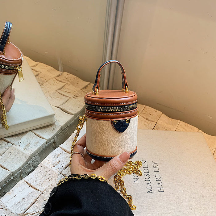 Wholesale New children's bag with contrasting colors, mini handbag, pocket money bucket bag, parent-child crossbody bag