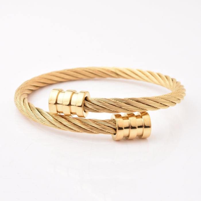 Wholesale Titanium Steel Wire Bracelet Punk Open Elastic Jewelry Fashion Bracelet