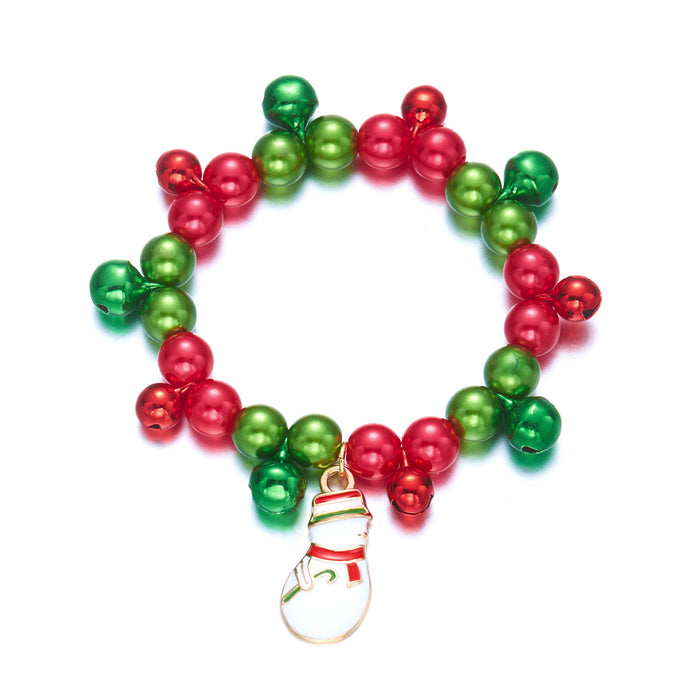Wholesale Christmas Cartoon Santa Elk Pendant Bead Bracelet Alloy Fashion Accessory
