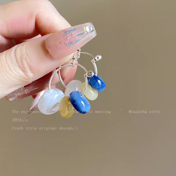 Wholesale Beaded earrings, niche personality, contrasting color earrings, versatile earrings