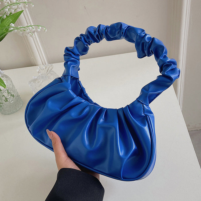 Wholesale New solid color cloud pleated bag, minimalist shoulder bag