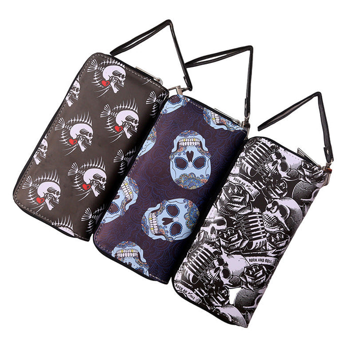 Wholesale Vintage Skull Print Wallets JDC-WT-MaoMao005