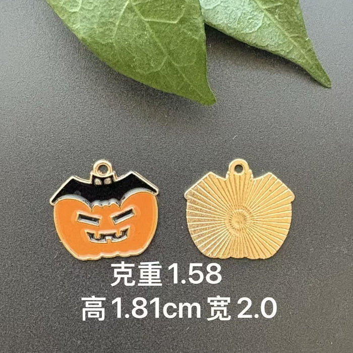 Wholesale  Pumpkin Head DIY Jewelry Accessories Yellow Zinc Alloy Charms For Necklace Bracelet Earrings Keychain Party Gift