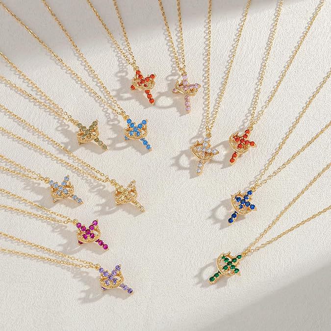 Wholesale Cross Crown Rotating Necklace Versatile Light Luxury High End Necklace Zircon Clavicle Chain