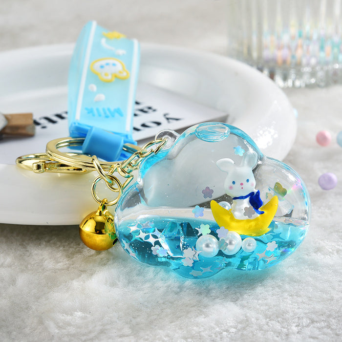 Wholesale Cloud and Sand Pendant Moon Rabbit Keychain