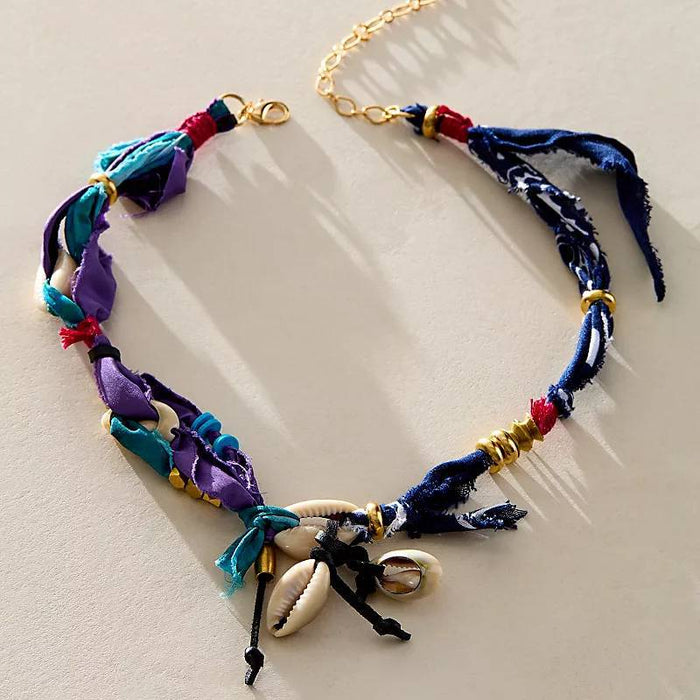 Wholesale ]New Fashion Fabric Bracelet Natural Bead Pendant Fabric Knot Bracelet