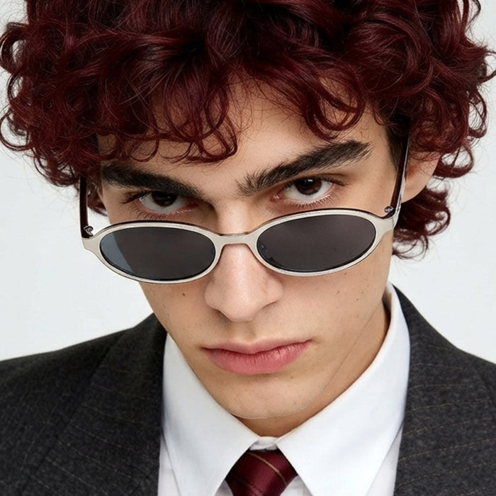 Wholesale Trendy Retro Oval Metal Sunglasses with Gold Frame and Gray Lenses Fashion Accessory
