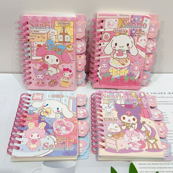 Wholesale Cute cartoon notebook with dividers and spirals