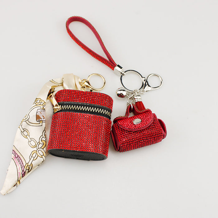 Wholesale Trendy White PU Pouch For Bluetooth Earphones Coins And Keys Decorative Resale