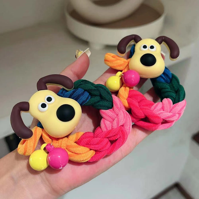 Wholesale Cartoon Cute Dog Head Fabric Hair Tie JDC-HS-Weiye005