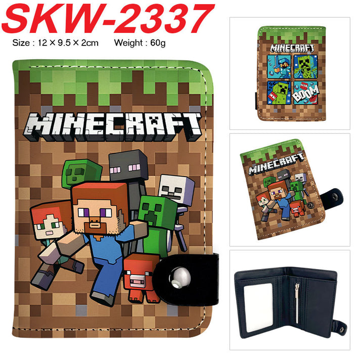 Wholesale Cartoon Theme Vertical PU Bifold Snap Wallet With Card Slots And Coin Pocket Casual Streetwear Accessory For Resale