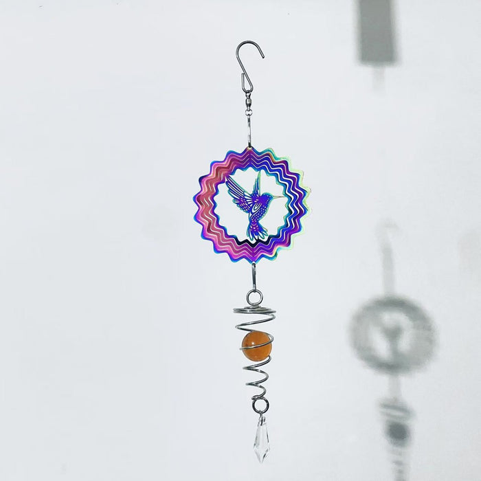 Wholesale 15CM stainless steel rotating wind chime Tree of Life