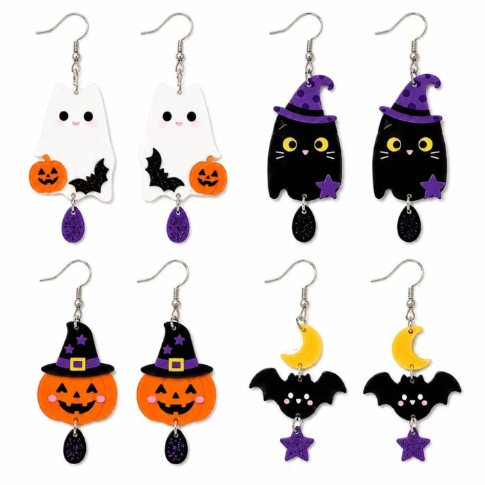 Wholesale 2D Acrylic Cat Earrings For Women Party Wear Fashion Accessory
