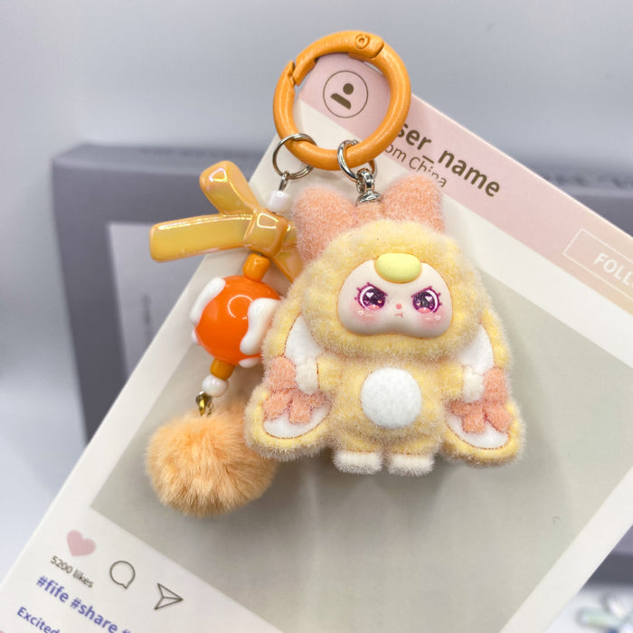 Wholesale Cute Cartoon 3D Flocked Doll Keychain