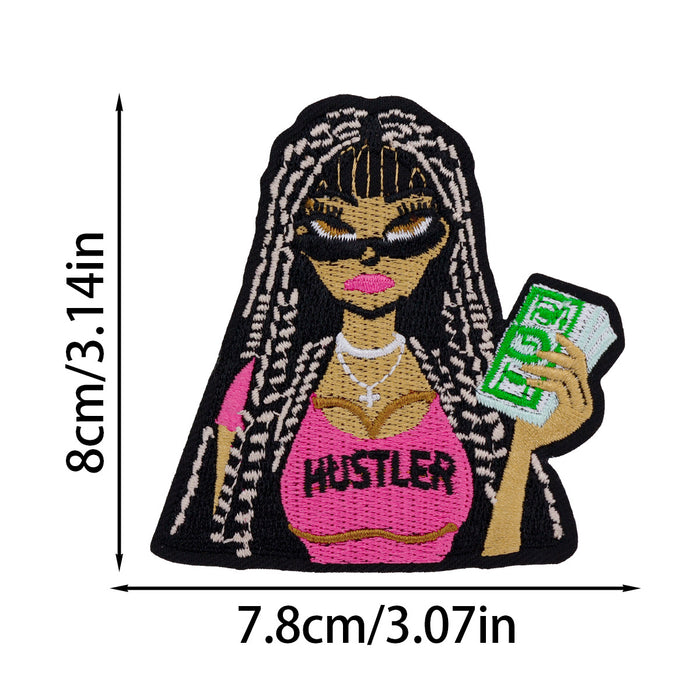 Wholesale Black Girl Embroidered Cloth DIY Patches