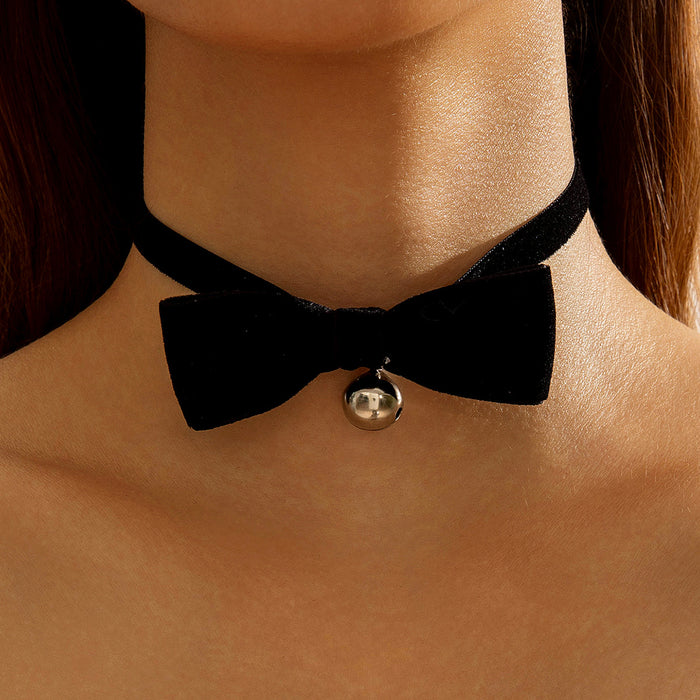 Wholesale Pumpkin Resin Pendant Necklace Black Bow Tie Polyester Choker Fashion Accessory MOQ≥2