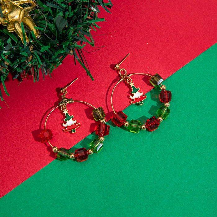 Wholesale Alloy Electroplated Christmas Bell Earrings Geometric Design Party Wear Gift MOQ≥2