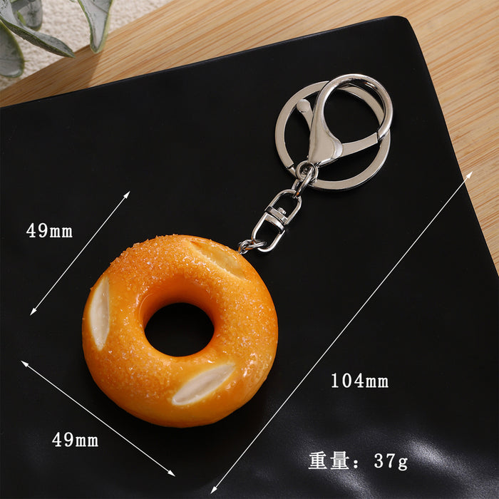 Wholesale PVC Bread Keychain Set Realistic Croissant Donut Design Fun Bag Charm