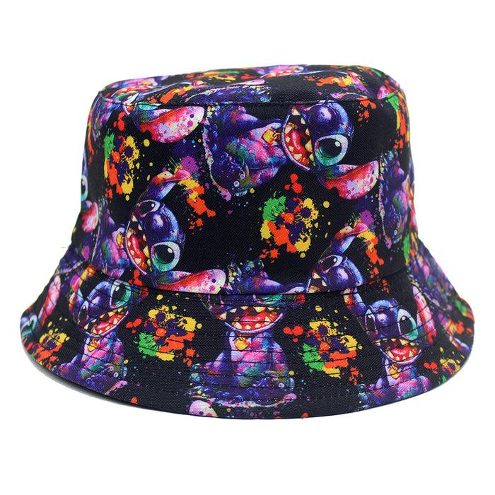 Wholesale Printed fisherman hat anime peripheral cartoon sunshade and sun protection reversible basin hat