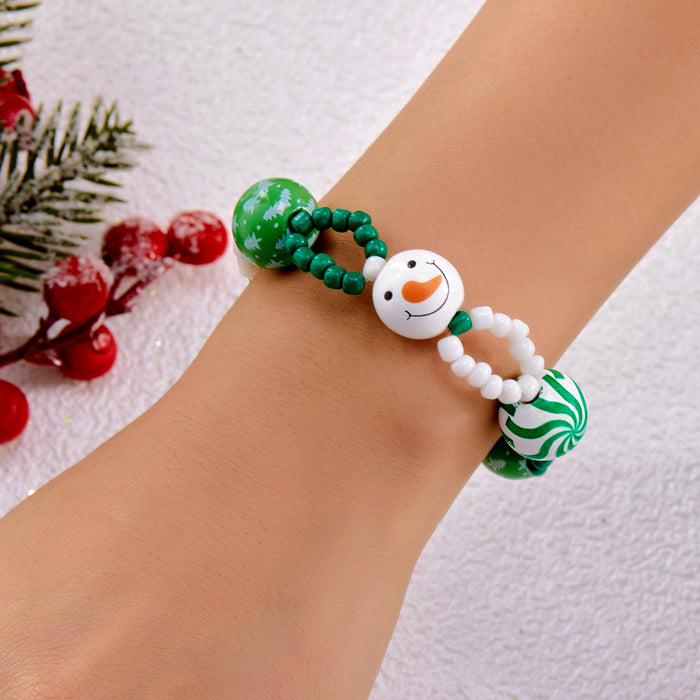 Wholesale Christmas Bracelet Necklace Set Christmas Style Candy Bracelet Necklace