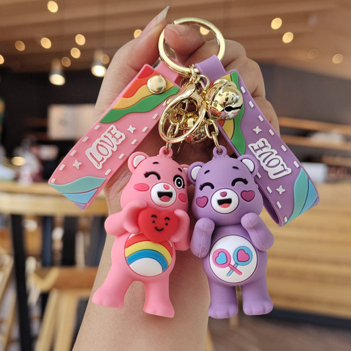 Wholesale Cartoon Teddy Bear Silicone Keychain (F) JDC-KC-ZhuoRan003