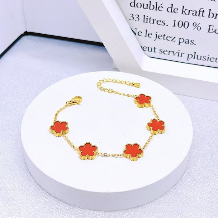 Wholesale Stainless steel clover necklace bracelet earrings