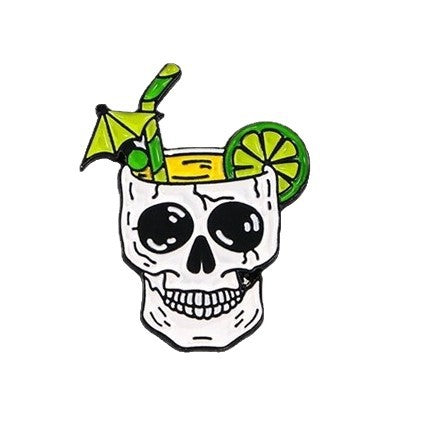 Wholesale Skull Brooch Funny Skull Kettle Shape Badge Personalized  Metal Badge