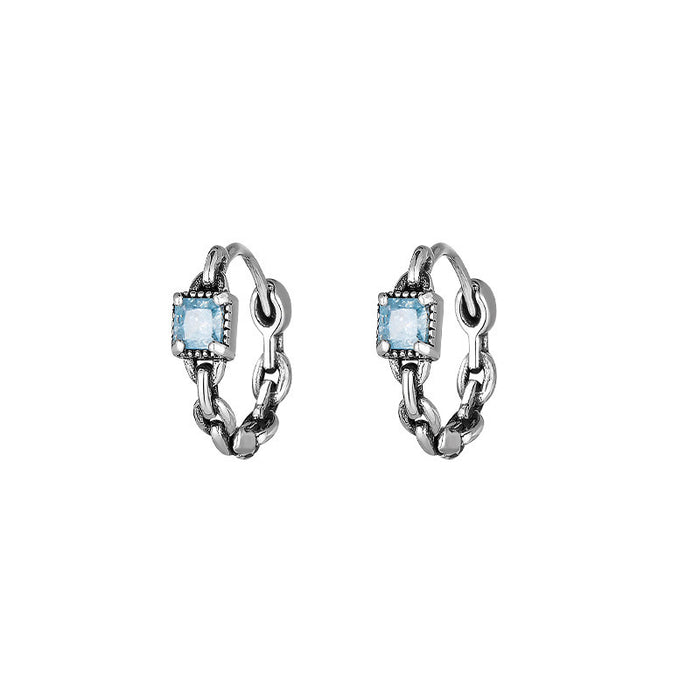 Wholesale geometric mint cube hoop earrings