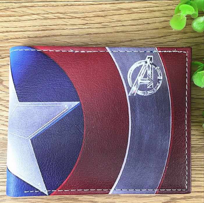 Wholesale Fashion Retro Superhero Bifold Wallet PU Leather Card Holder For Men Women