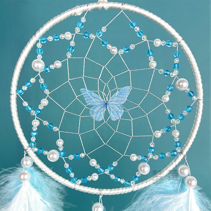Wholesale Dreamcatcher Feather Pendant Butterfly Shop Dreamcatcher Simple Handmade Weaving Creativity