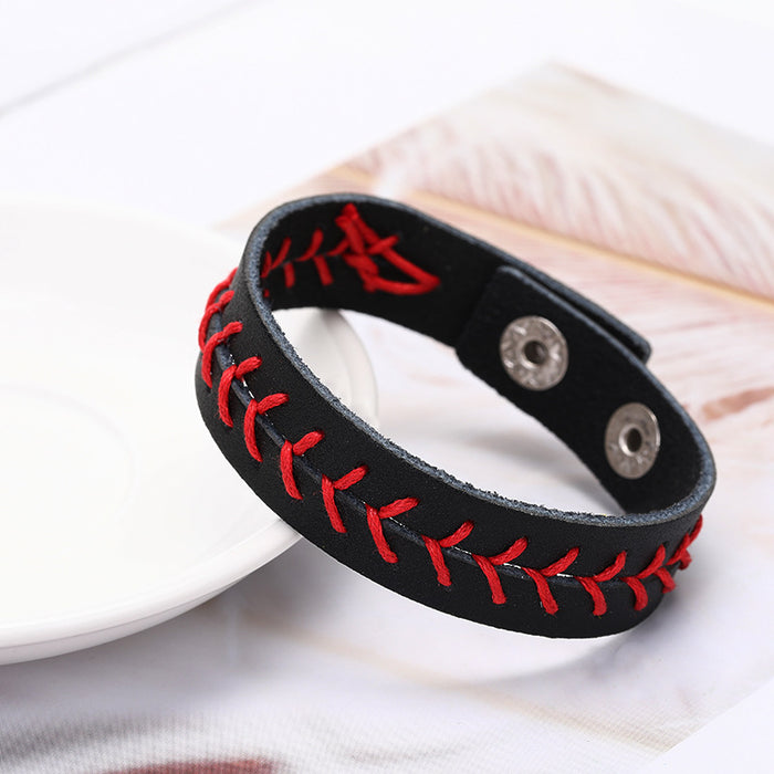 Wholesale Wax Thread Stitched Baseball Bracelet JDC-BT-Shengy006