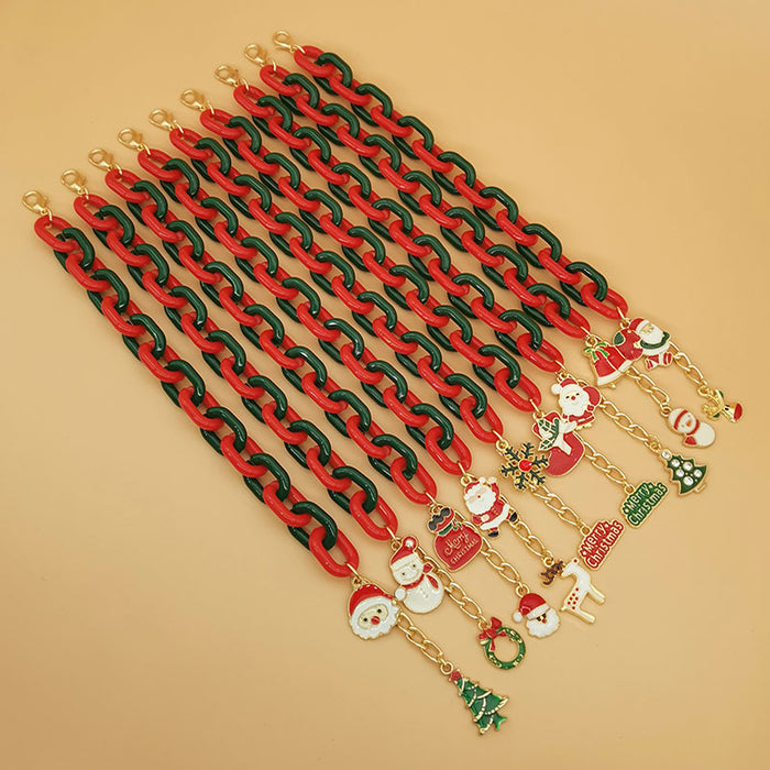 Wholesale Christmas Bracelet  Tree Bell Letter Elk Garland Exaggerated Chain Bracelet