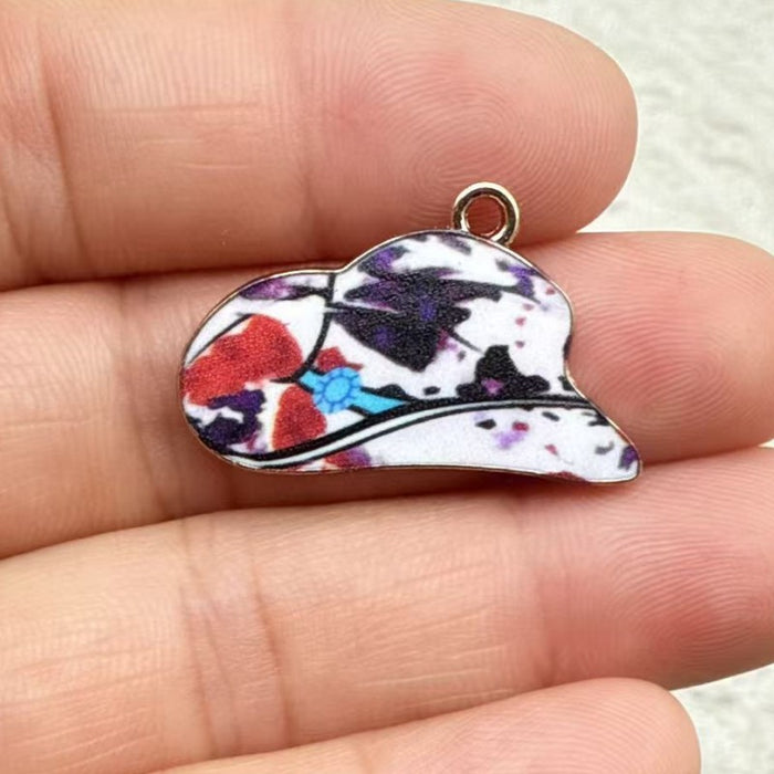 Wholesale 10pcs Alloy Vintage Western Cowboy Printed Boots Keychain Pendant Backpack DIY Jewelry Accessories