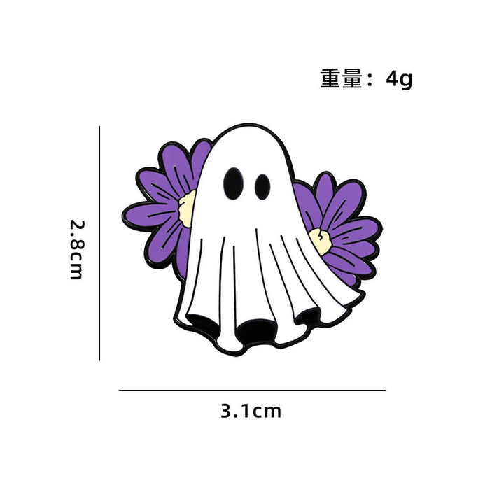 Wholesale Alloy Brooch With Baking Paint Rhinestone Dark Series Ghost Pumpkin Demon Cartoon Design Trendy Gift