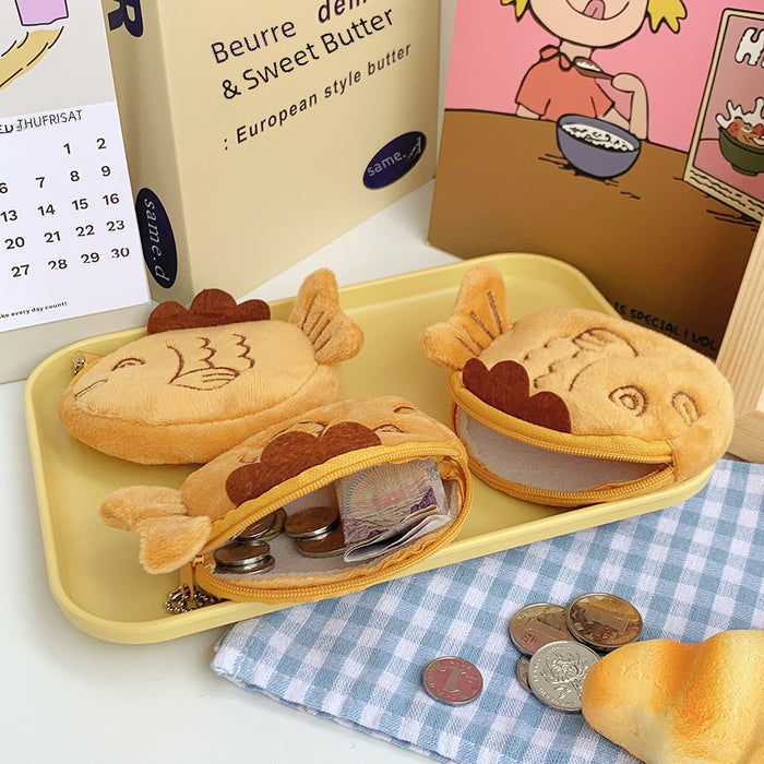 Wholesale New cute cartoon plush small change bag mouth red envelope coin bag data cable bag wholesale
