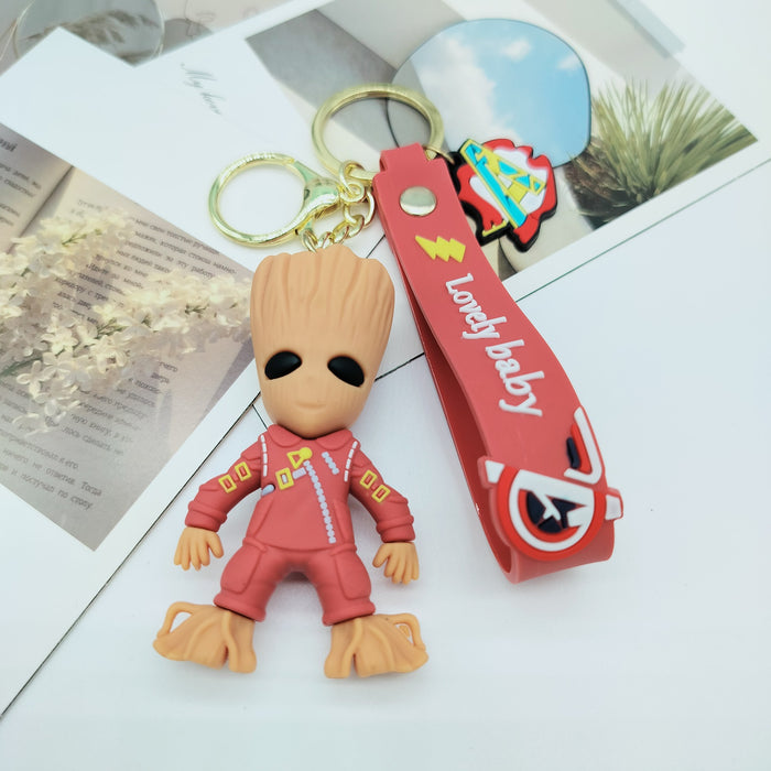 Wholesale Cartoon Doll Galaxy guard keychain tree man Grut three-dimensional schoolbag