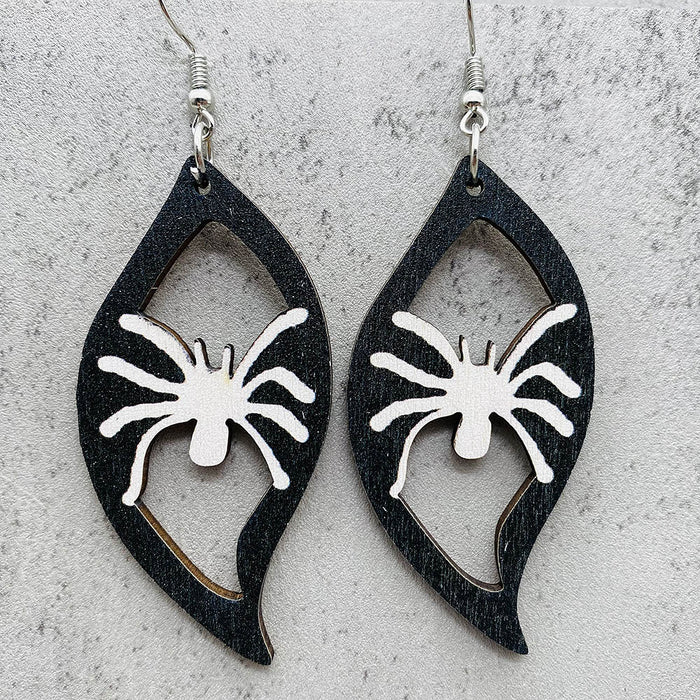 Wholesale  Pumpkin Skull Ghost Earrings  S-Shaped Wooden Earrings  Party Accessories