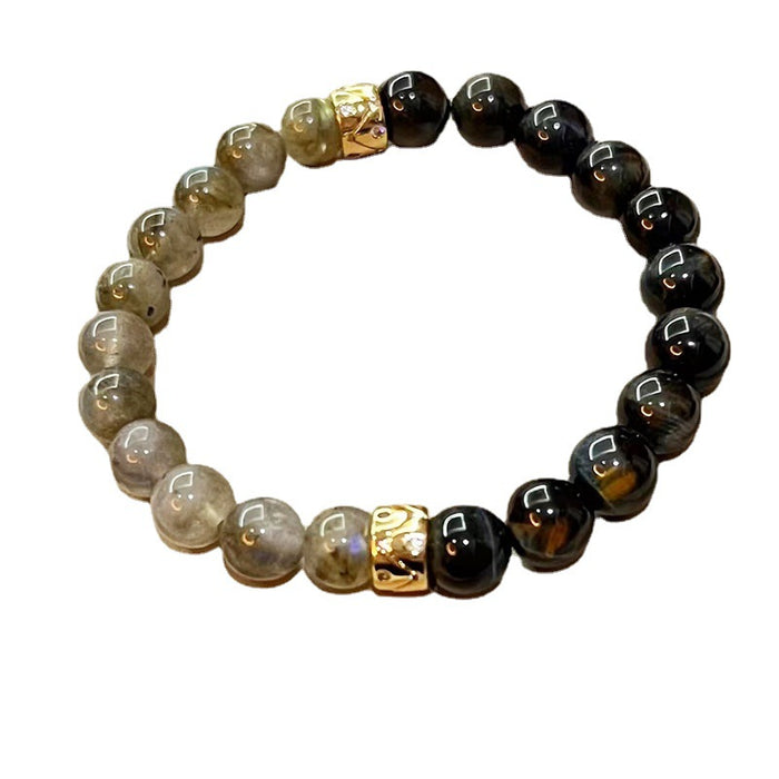 Wholesale Tiger Eye Stone Bracelet, Simple Grey Moonlight Elastic Crystal Bracelet, Jewelry